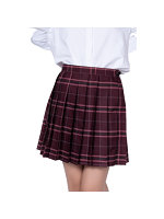 【癒しフル】 鉄板スタイルチェックスカート パープルレッド（KH7063DR）｜cosplay3779