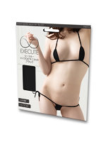 【癒しフル】 シースルーマイクロビキニセット ブラック（PW012）｜li9350