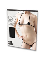 【癒しフル】 シースルーウルトラマイクロビキニセット ブラック（PW014）｜li9352