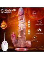 【癒しフル】 ディルド 電動ディルド バイブ【 7種類ピストン 振動・舌舐 高速伸縮回転・42℃加熱＋リモコン操作】電動ディルド 全長20CM 深さ14cm バイブ ローター ディルド 女性用 人気ラ ンキング 中いき ピストンバイブ アダルトグッズ オナニーグッズ 大型 強力吸盤付き 大人のおもちゃ 人気 大人のおもちゃb143｜storeago003631gxwo0m3is