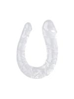 【癒しフル】 ディルド 初心者 双頭ディルド U字 柔軟 クリア本体 2種サイズ 2点同時責め 繰り返し使用 透明 アル 大人のオモチャ女性用 106M｜storeago003631jay6zg3h8