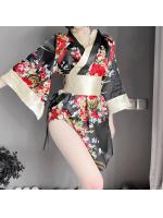 【癒しフル】 浴衣 セクシー コスプレ 和服 花魁 着物 ランジェリー 衣装 女性 和風 和装 コスチューム 大和撫子 パジャマ ガウン＋リボンベルト＋Tパックの3点セット 1006｜storeago003634kqqchmbkb