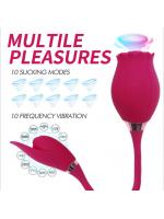 【癒しフル】 バイブ ローター 女性用 乳首攻め 舌舐め 乳首 クリ舐めとクリ責め振動 2in1【10段階振動モード＋10段階舐めモード】吸うやつ パワフル振動 バラ形 アダルトグッズ USB充電 大人のおもちゃ 79｜storeago00363buepsg3vd4