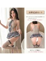 【癒しフル】 セーラー風 レオタード セクシー エッチ コスプレ 過激 エロ マイクロミニスカート 3点セット かわいい コスチューム 制服 誘惑 ランジェリー （2102）｜storeago00363kph3ssmtfy