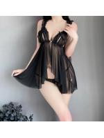 【癒しフル】 ベビードール レディース セクシーランジェリー 胸元花柄 刺繍レース スリップ シースルー リボン セクシー下着 Tバックショーツ キャミソール ネグリジェ （2061-h）｜storeago00363lr8remqiyt