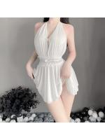 【癒しフル】 ベビードール セクシー ネグリジェ レディース パジャマ 夏 人気 無地 白 黒 柔らかい Vネック バックレス ミニ丈 かわいい ランジェリー 過激 大人 女性 コスチューム 1026b｜storeago00363meu7ocyczi