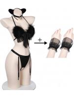 【癒しフル】 セクシーコスプレ猫 メイド メイド服 猫セクシー シースルー ランジェリー ベビードール キャット 過激 可愛い 萌え萌え ベビードール ランジェリーコスプレ ハロウィン 仮装 衣装6062h｜storeago00363qd9gzmuzsp