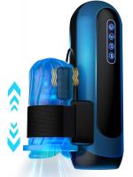 【癒しフル】 高速ピストン×10段振動！自動伸縮電動オナホール｜7cmストローク＆30種快感モード搭載・USB充電・O頭対応カップ・ホール交換対応｜強力固定バンド付き男性用電動マシン 165｜storeago00363shjkmm52hq