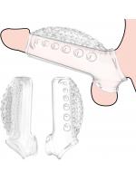 【癒しフル】 ペニスサック ペニスリング 陰茎袖 男性用 2点セット ペニス拘束具 高弾性 束縛 透明色 防水 摩擦増加 装着簡単 SM 大人のおもちゃ176｜storeago00363vt5kfxltdv