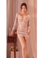 【癒しフル】 メッシュミニスカワンピース（白） 魅惑的なシースルーミニスカート 超薄型セクシーコスチューム セクシー衣装 コスプレ F506｜storeago003927z49nnn4vp