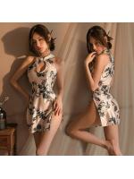 【癒しフル】 チャイナドレスデザイン ミニスカワンピース ホルターネック スリット入り 誘惑するユニフォーム 特別なひと時に F735｜storeago00392arvocmd8wl