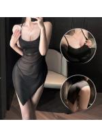 【癒しフル】 魅惑のシースルー キャミソールミニドレス アシンメトリーデザイン 大人ぽくセクシーな上品な透け感特別なひと時に F698｜storeago00392pbt0tzjbyz