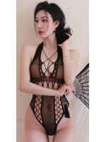 【癒しフル】 【彼の理性を破壊】「穴」だらけの罠＆胸元マルチカットアウト＆股あき・セクシー網タイツボディスーツ F746｜storeago00392rqut6ivc55